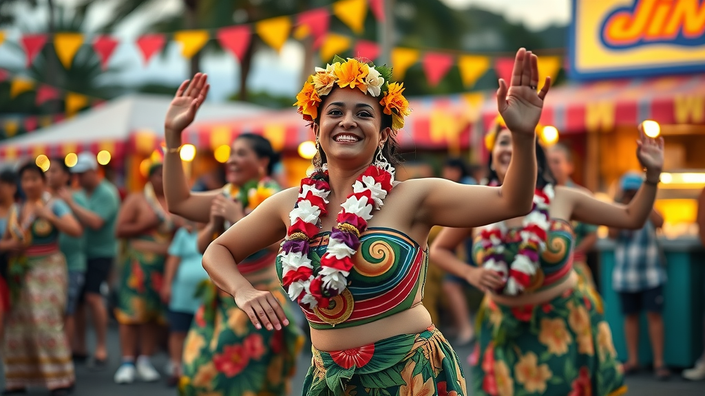colorful Pearl City local festival with traditional Hawaiian dance performers and vibrant decorations - pearl city tourism